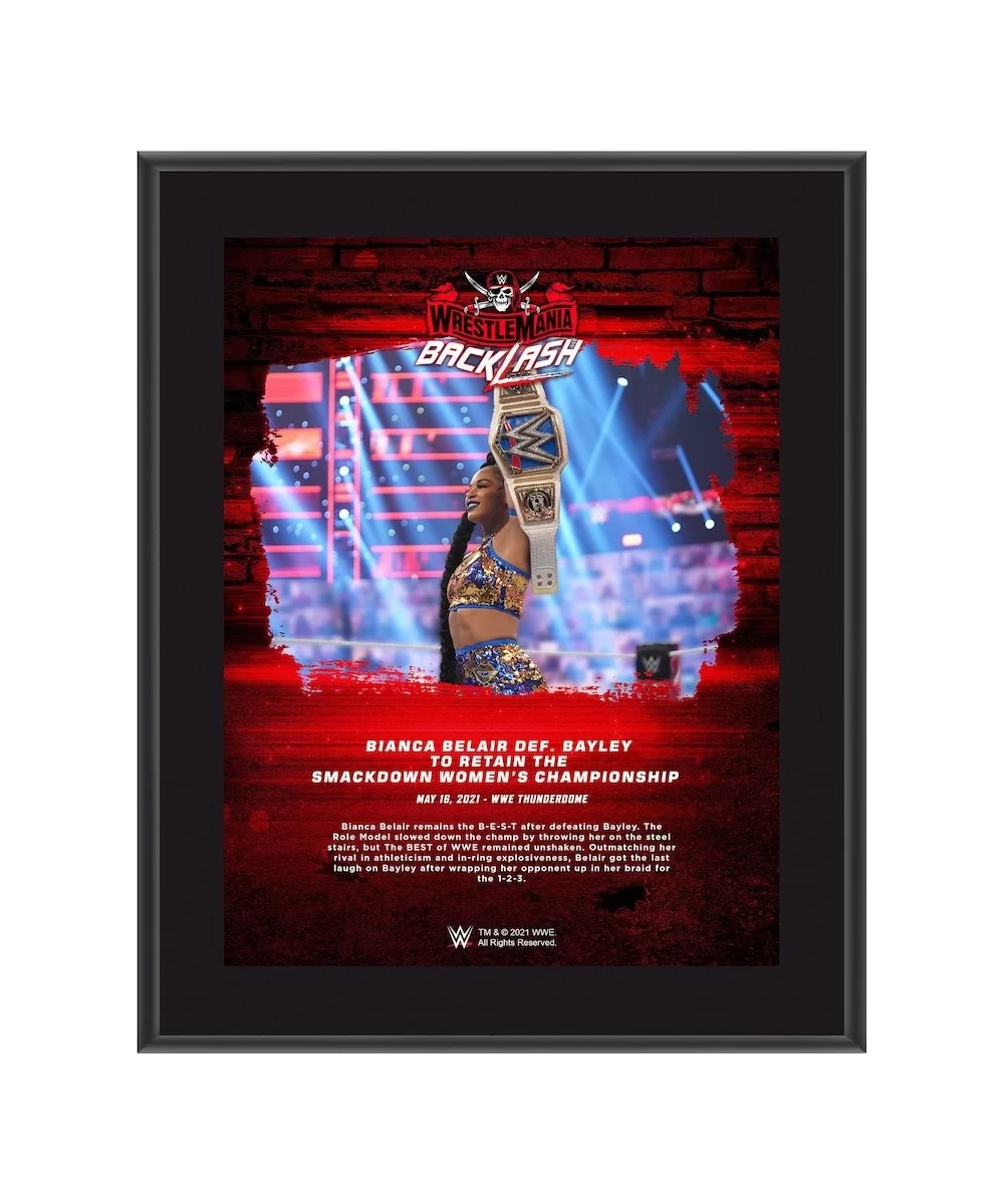 Bianca Belair Framed 10.5" x 13" 2021 WrestleMania Backlash Sublimated Plaque $10.32 Home & Office