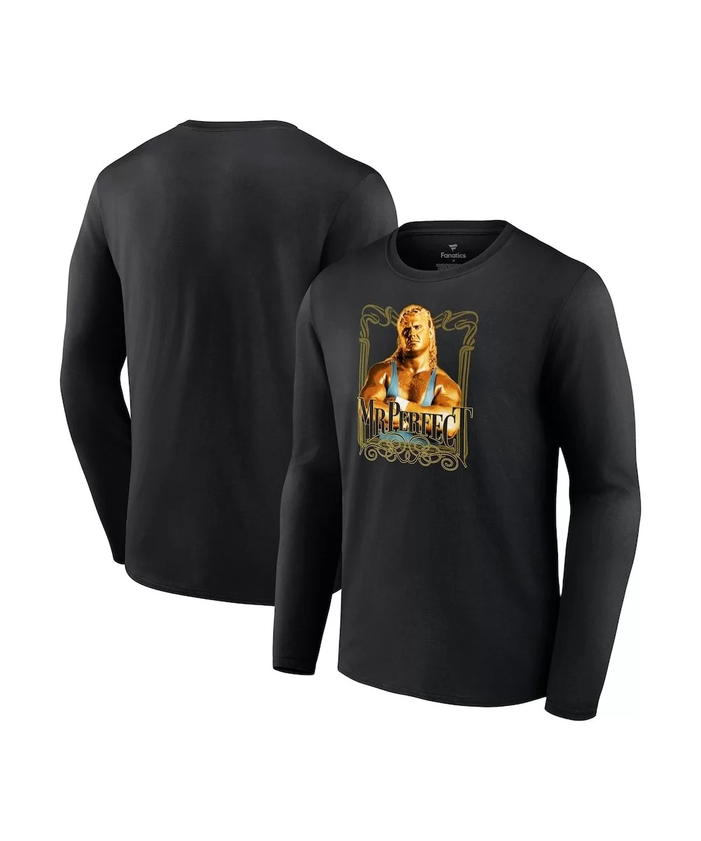 Men's Fanatics Branded Black Mr. Perfect Old School Photo Long Sleeve T-Shirt $13.44 T-Shirts